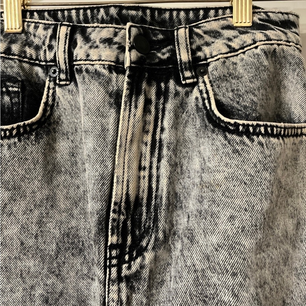 AllSaints Nara Pencil Skirt Denim Jean Black Acid Wash Vintage Inspired XS 0 2 4 - Picture 5 of 11